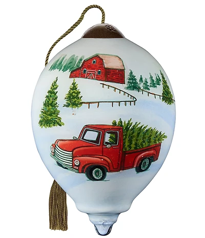 Ne' Qwa Art 2025 Bringing Home the Heart of Christmas Hand Painted Blown Glass Ornament