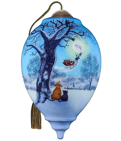 Ne' Qwa Art 2025 Moonlight Magic Hand Painted Blown Glass Ornament