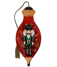 Ne' Qwa Art 2025 Nutcracker Hand Painted Blown Glass Ornament