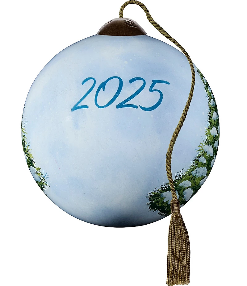 Ne' Qwa Art 2025 Wings of Winter Cheer Hand Painted Blown Glass Ornament