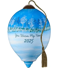 Ne' Qwa Art 2025 You Warm My Heart Hand Painted Blown Glass Ornament