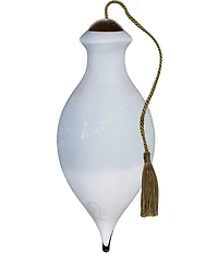 Ne' Qwa Art #double;It's the Most Wonderful Time of the Year#double; Tall Snowman With Sled Hand Painted Blown Glass Ornament