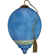 Ne' Qwa Art Joy Nativity Hand Painted Blown Glass Ornament