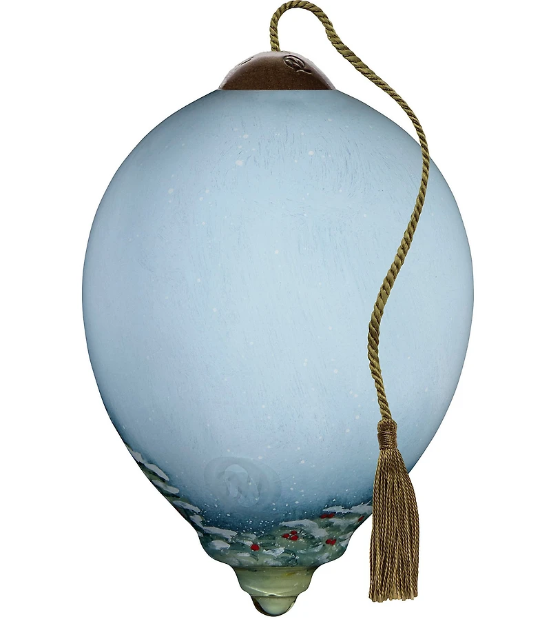 Ne' Qwa Art Kitten Looking out Window Hand Painted Blown Glass Ornament