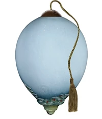 Ne' Qwa Art Kitten Looking out Window Hand Painted Blown Glass Ornament