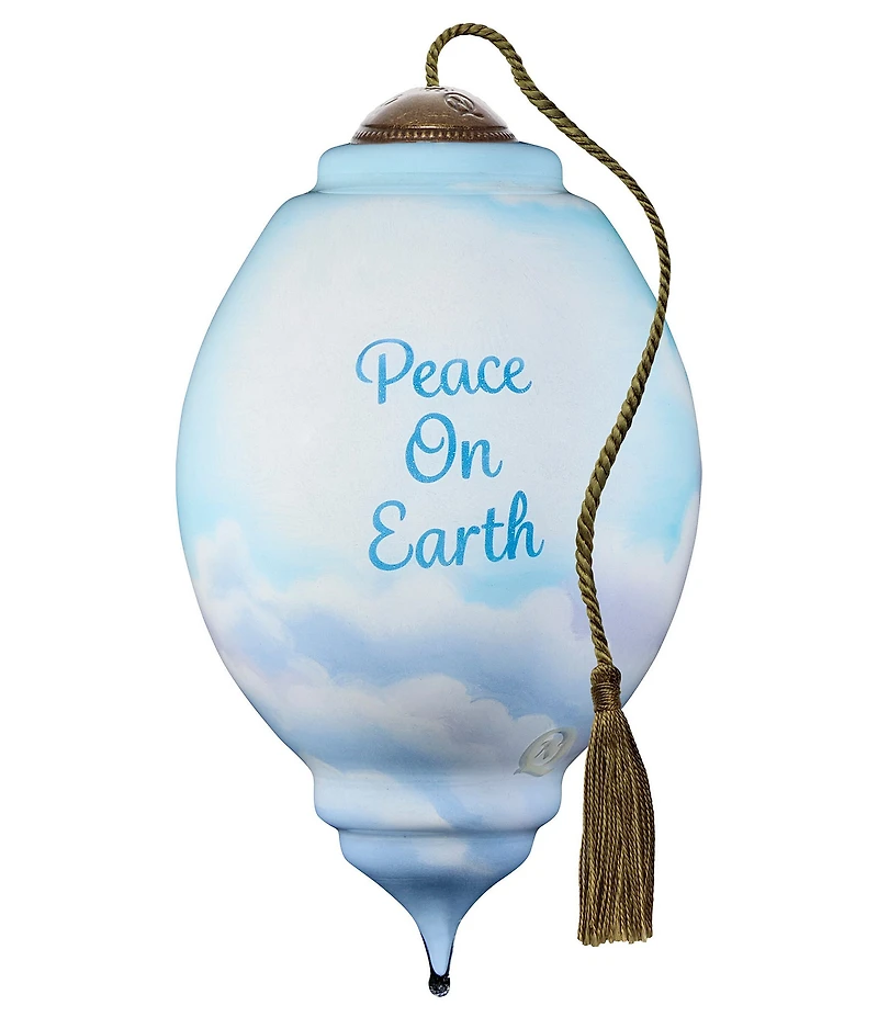 Ne' Qwa Art Precious Moments Angel With Butterflies Hand Painted Blown Glass Ornament