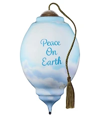 Ne' Qwa Art Precious Moments Angel With Butterflies Hand Painted Blown Glass Ornament