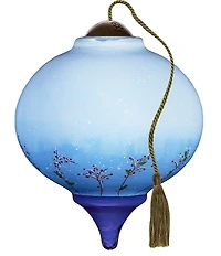 Ne' Qwa Art Santa Holding Tree With Long Hat Hand Painted Blown Glass Ornament