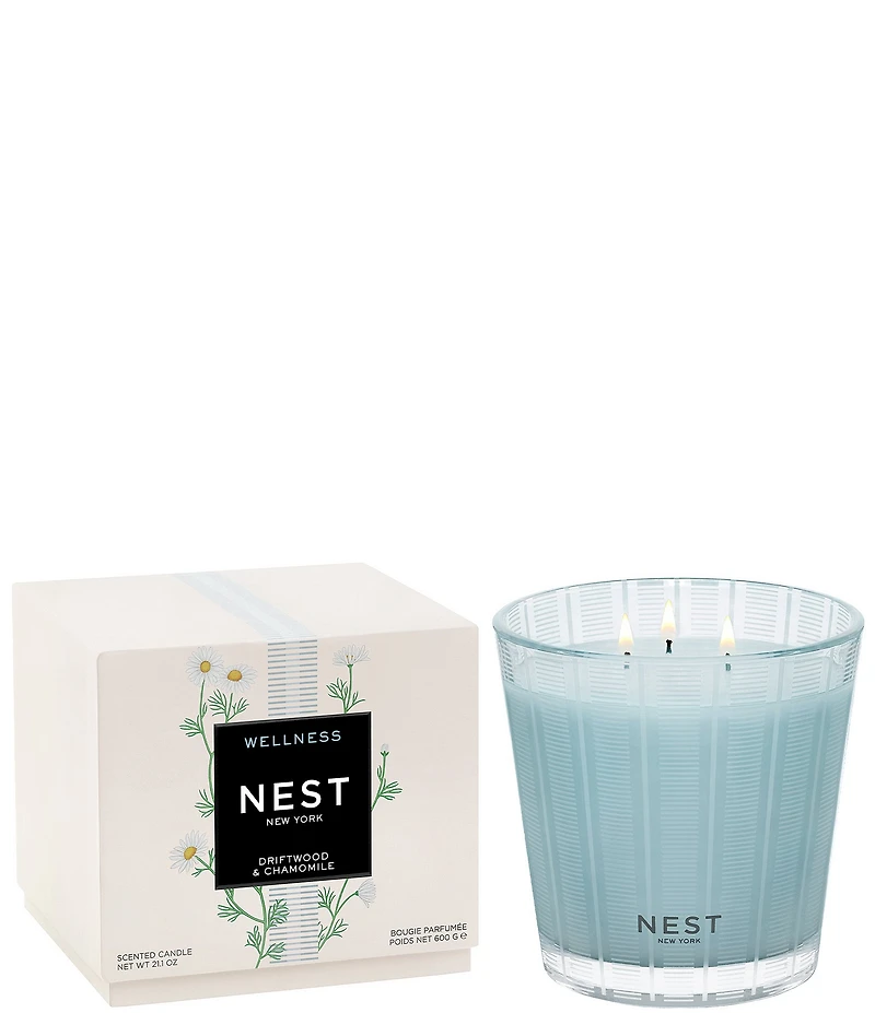 NEST New York Driftwood & Chamomile 3-Wick Candle