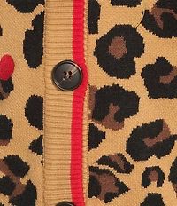 Never Fully Dressed Cherry Leopard V-Neck Long Sleeve Cardigan