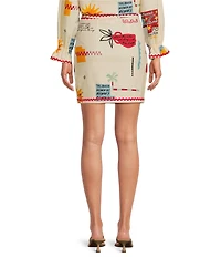 Never Fully Dressed Coordinating Poema Novelty Print Mini Jaspre Wrap Skirt