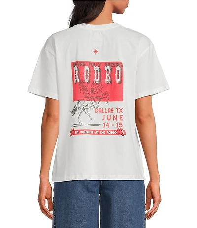 Never Fully Dressed Crew Neck Short Sleeve Rodeo Print Tee