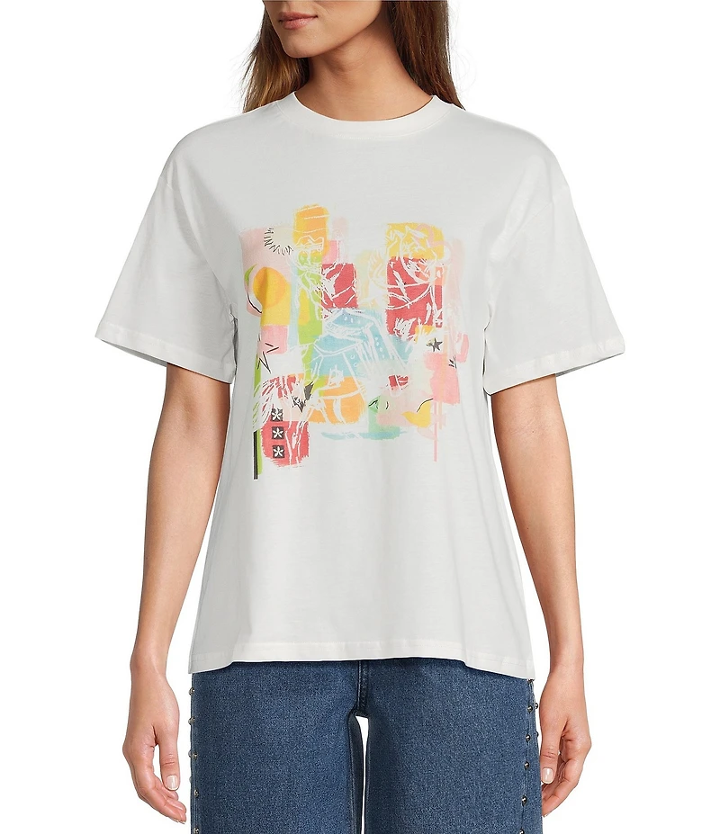 Never Fully Dressed Dallas Western Motif Graphic Crew Neck Short Sleeve Tee