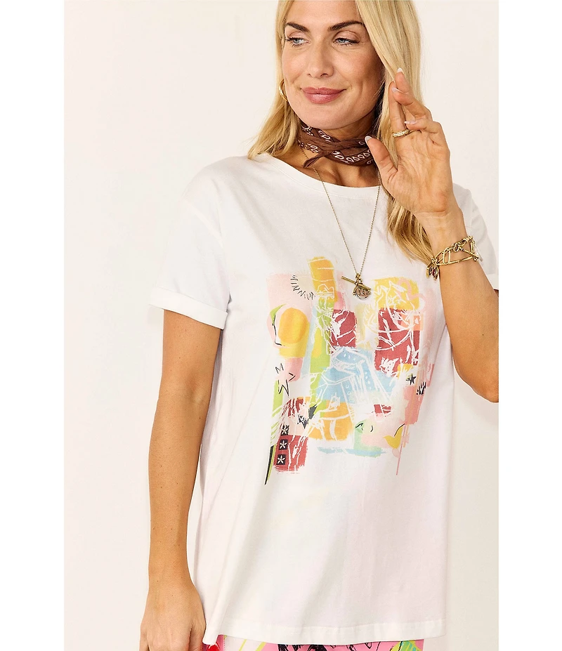 Never Fully Dressed Dallas Western Motif Graphic Crew Neck Short Sleeve Tee