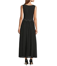 Never Fully Dressed Dasha Sheer Mesh Studded Round Neck Sleeveless Dress