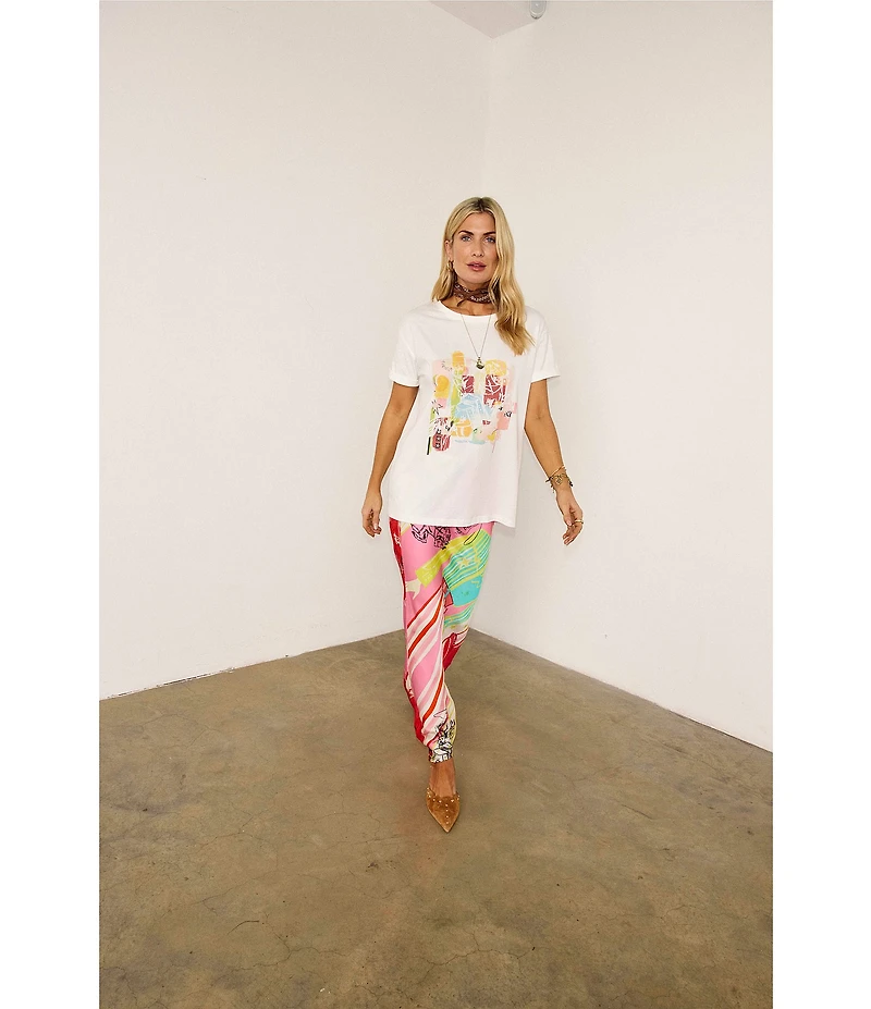 Never Fully Dressed Dorris Abstract Western Motif Satin Maxi Skirt