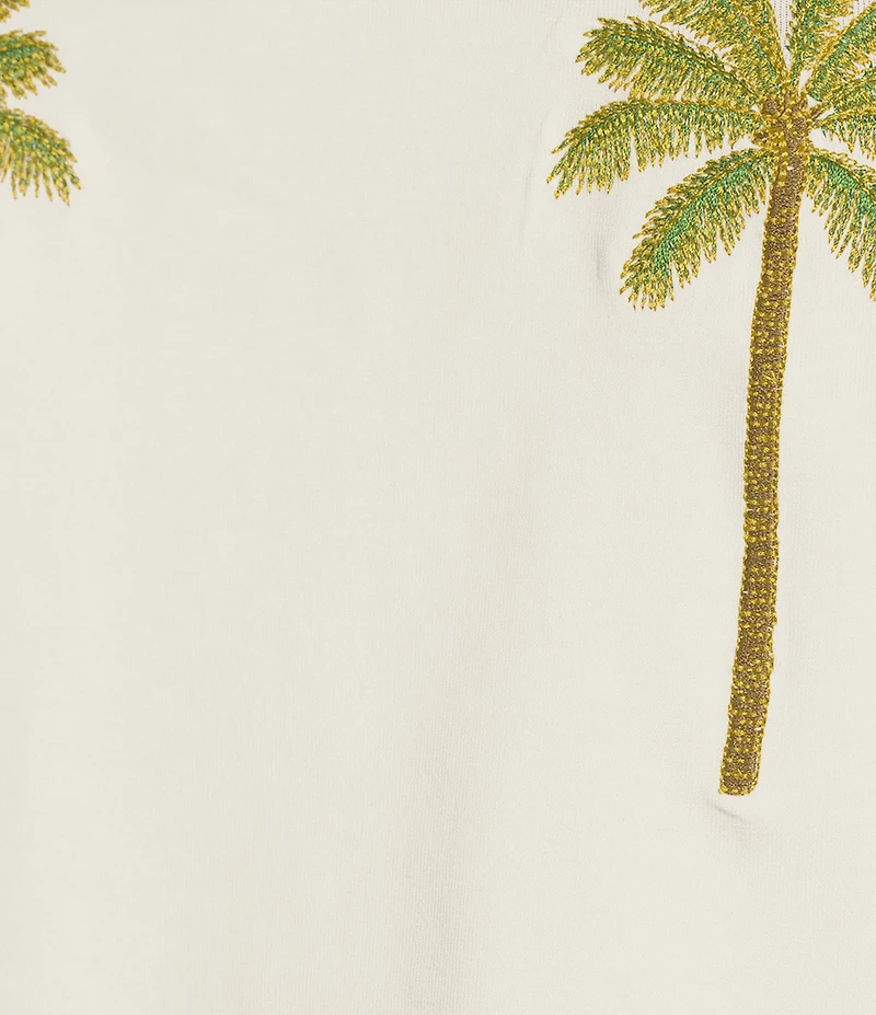 Never Fully Dressed Embroidered Tropical Palm T-Shirt