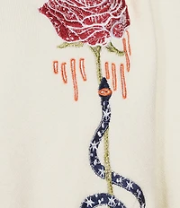 Never Fully Dressed Hollie Enchanted Embroidered Crew Neck Button Front Cardigan