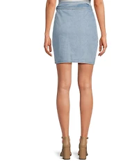 Never Fully Dressed Jaspre Denim Wrap Mini Skirt