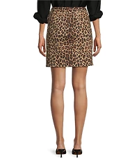 Never Fully Dressed Jaspre Leopard Print Denim Wrap Mini Skirt