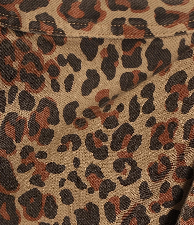 Never Fully Dressed Jaspre Leopard Print Denim Wrap Mini Skirt