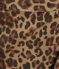 Never Fully Dressed Jaspre Leopard Print Denim Wrap Mini Skirt