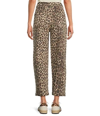 Never Fully Dressed Leopard Print Denim Barrel Jeans