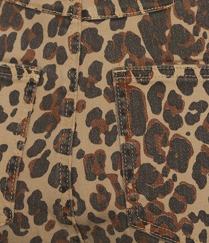Never Fully Dressed Leopard Print Denim Barrel Jeans