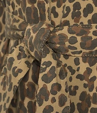 Never Fully Dressed Leopard Print Long Sleeve Denim Trench Coat