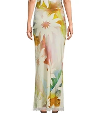 Never Fully Dressed Mabel Abstract Soleil Lace Trim Coordinating Maxi Skirt