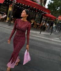 Never Fully Dressed Maeva Deer Printed Lace Hem Slip Midi Coordinating Skirt