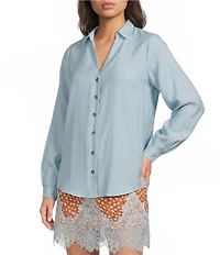 Never Fully Dressed Miley Collared Long Sleeve Button-Front Shirt