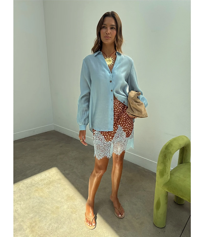 Never Fully Dressed Miley Collared Long Sleeve Button-Front Shirt