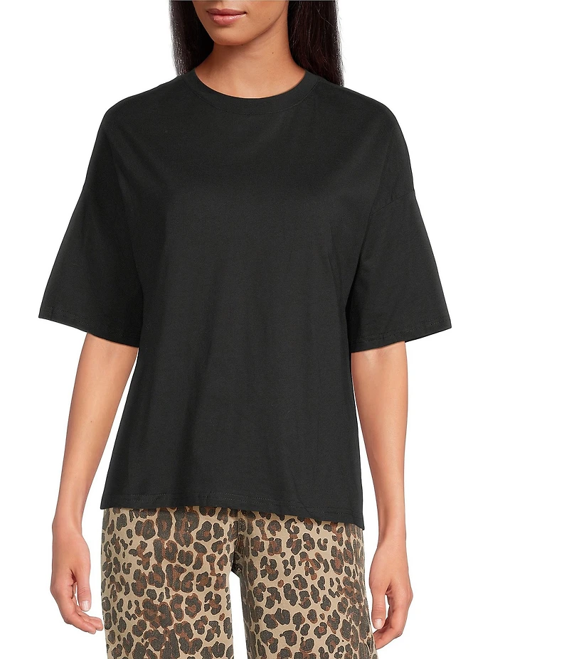 Never Fully Dressed Oversized Crew Neck Short Sleeve Knit Bow Back Shirt