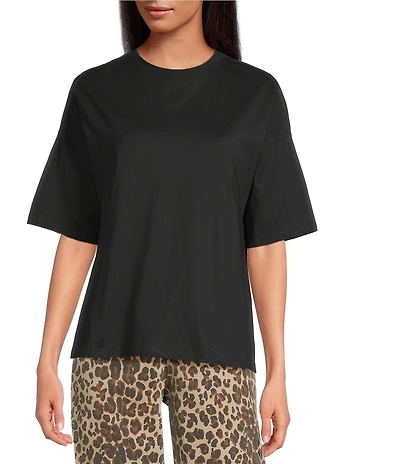 Never Fully Dressed Oversized Crew Neck Short Sleeve Knit Bow Back Shirt