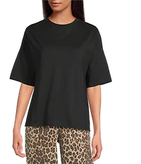 Never Fully Dressed Oversized Crew Neck Short Sleeve Knit Bow Back Shirt