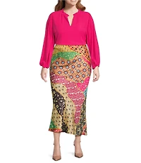 Never Fully Dressed Plus Dorris Morocco Printed Maxi Skirt
