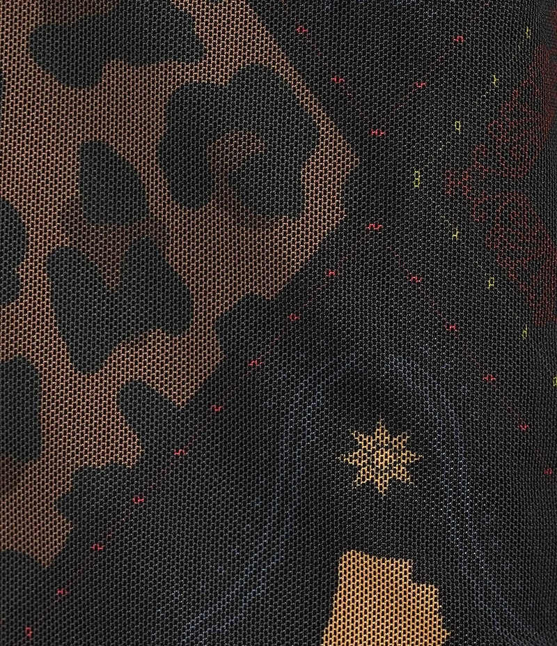 Never Fully Dressed Plus Night Garden Crew Neck Long Sleeves Sheer Mesh Coordinating Tee