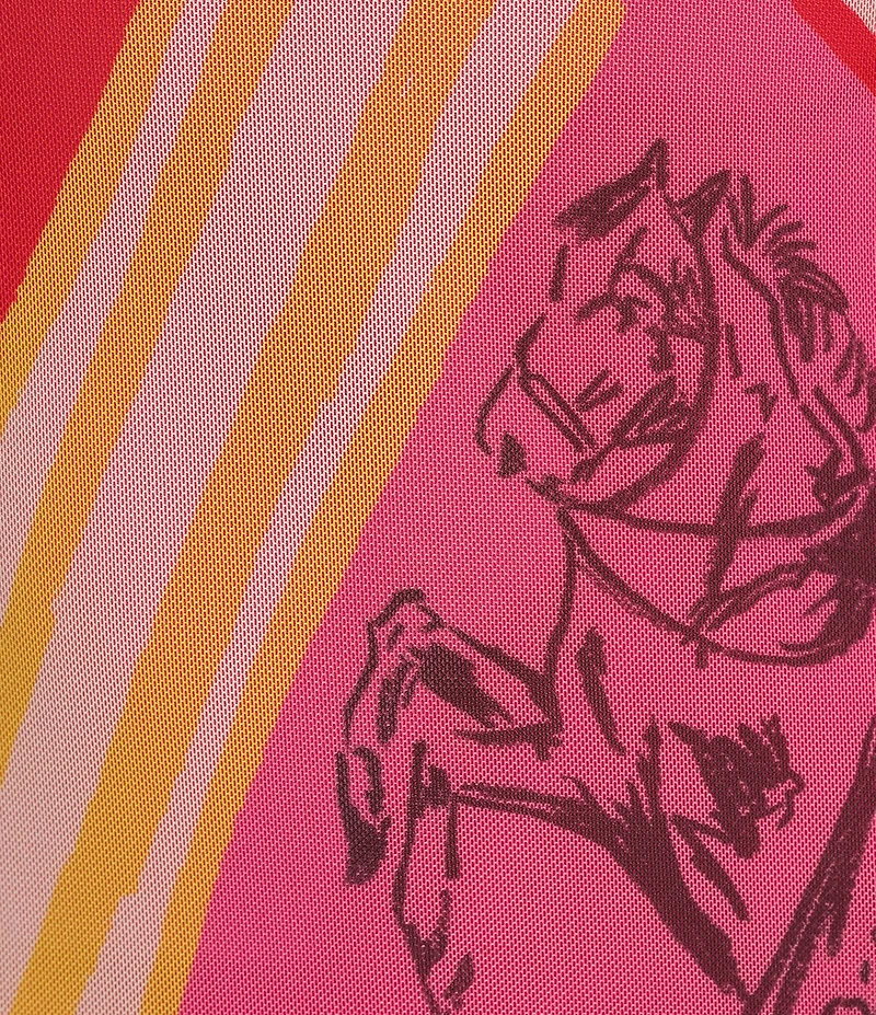 Never Fully Dressed Plus Size Dallas Western Motif Print Crew Neck Long Sleeve Mesh Maxi Dress