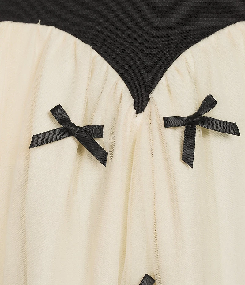 Never Fully Dressed Plus Size Monika Tulle Scallop Drop Waist Bow Maxi Skirt