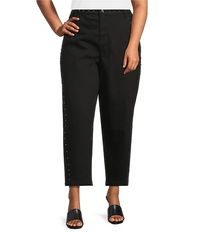 Never Fully Dressed Plus Studded Barrel Denim Jeans