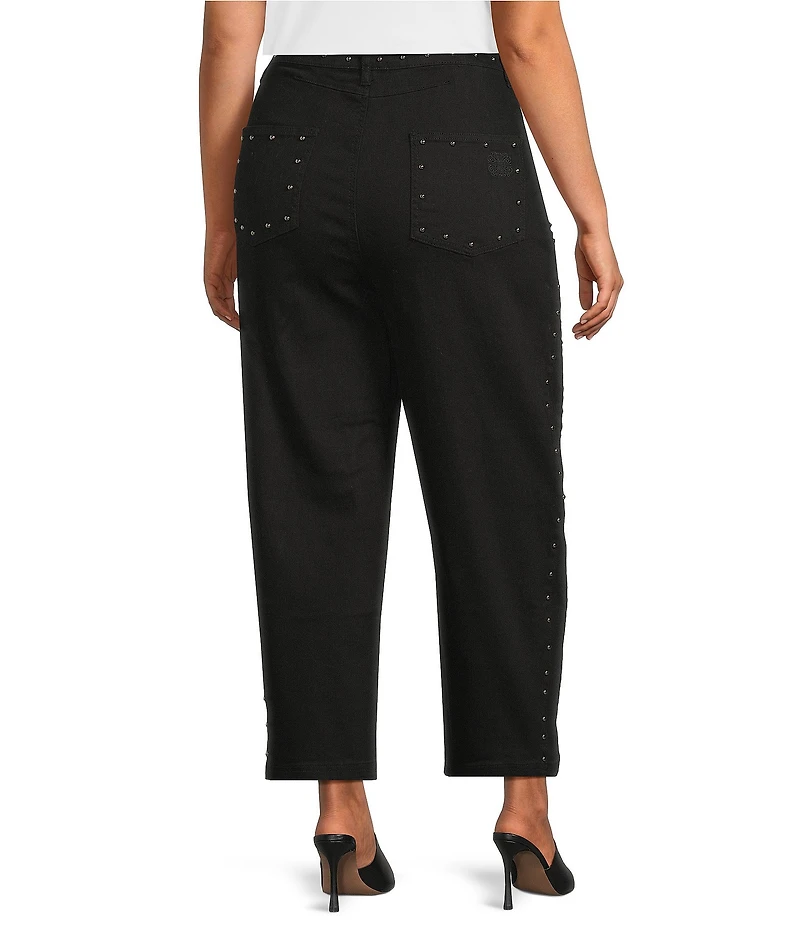 Never Fully Dressed Plus Studded Barrel Denim Jeans
