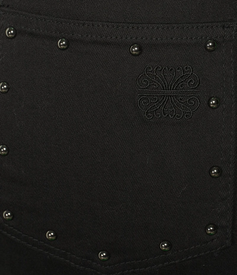 Never Fully Dressed Plus Studded Barrel Denim Jeans