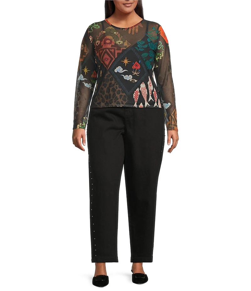 Never Fully Dressed Plus Studded Barrel Denim Jeans