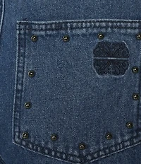 Never Fully Dressed Plus Studded Structure Barrel Denim Jeans
