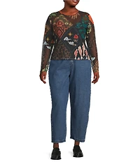 Never Fully Dressed Plus Studded Structure Barrel Denim Jeans