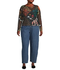 Never Fully Dressed Plus Studded Structure Barrel Denim Jeans