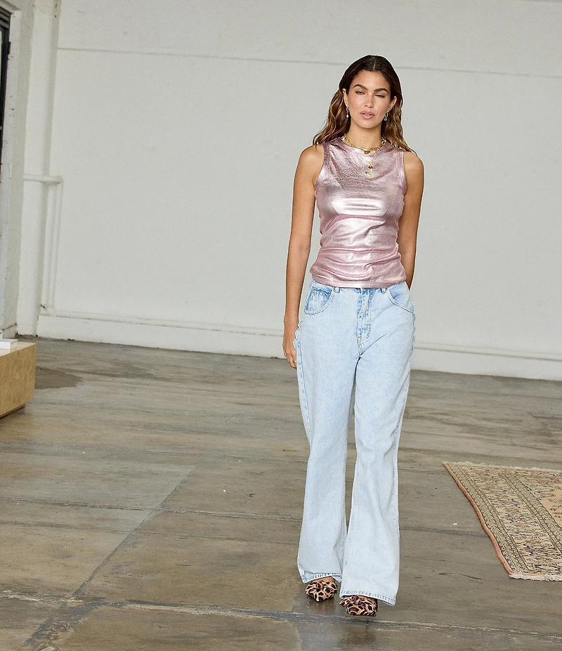 Never Fully Dressed Scallop Pocket Detail Straight Leg Jeans