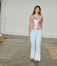 Never Fully Dressed Scallop Pocket Detail Straight Leg Jeans