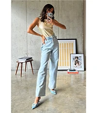 Never Fully Dressed Scallop Pocket Detail Straight Leg Jeans